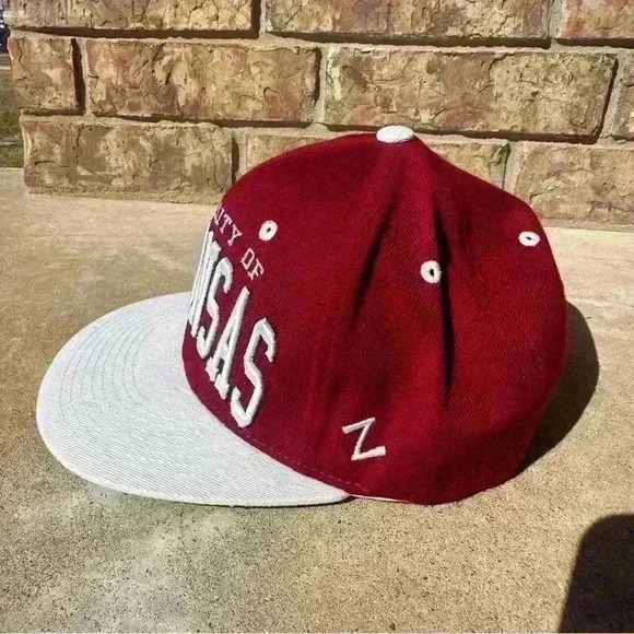 Vintage Men’s Arkansas Razorback Hogs Snap Back Flat Bill Sports Hat Adjustable - Picture 5 of 7